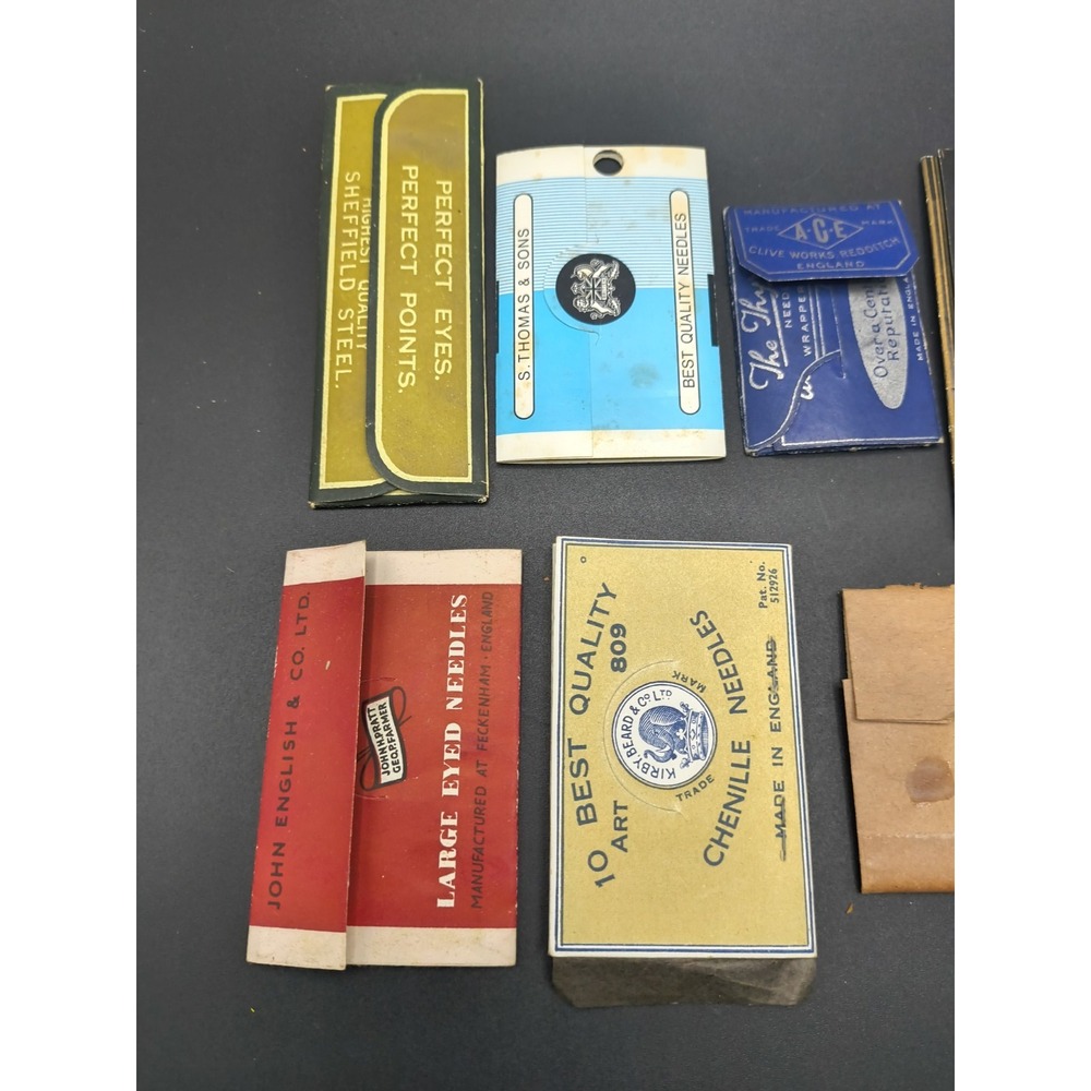 Vintage/Antique 1920s-1960s Sewing Needle Packets Lot of 12, England - Picture 6 of 8